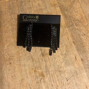 Gallery Design Black Rhinestone Chandelier Earrings